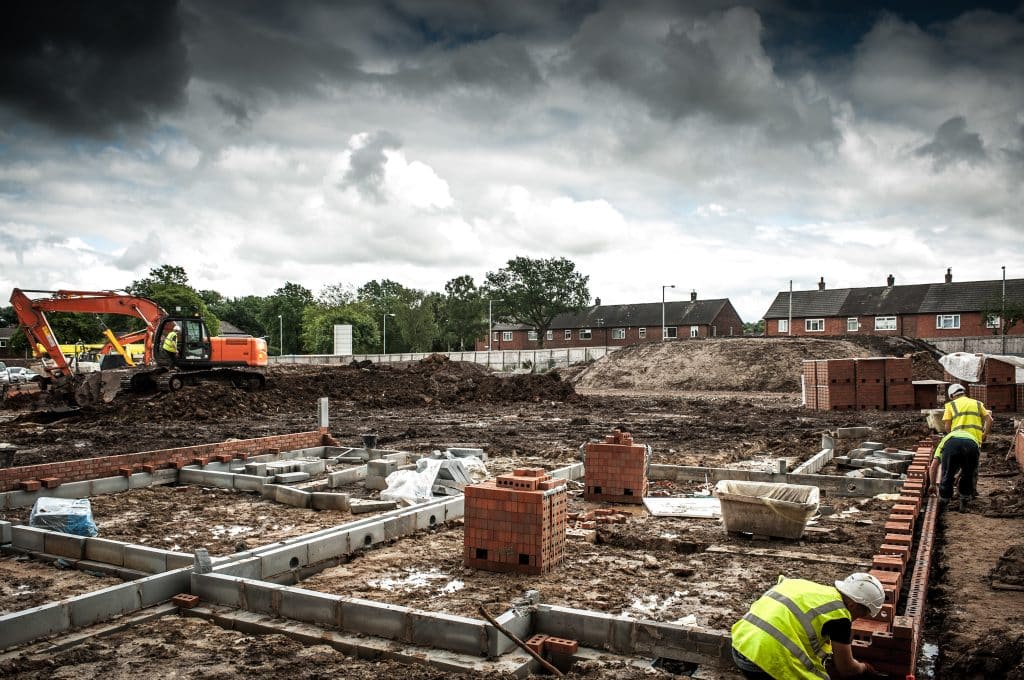 Workers on construction site